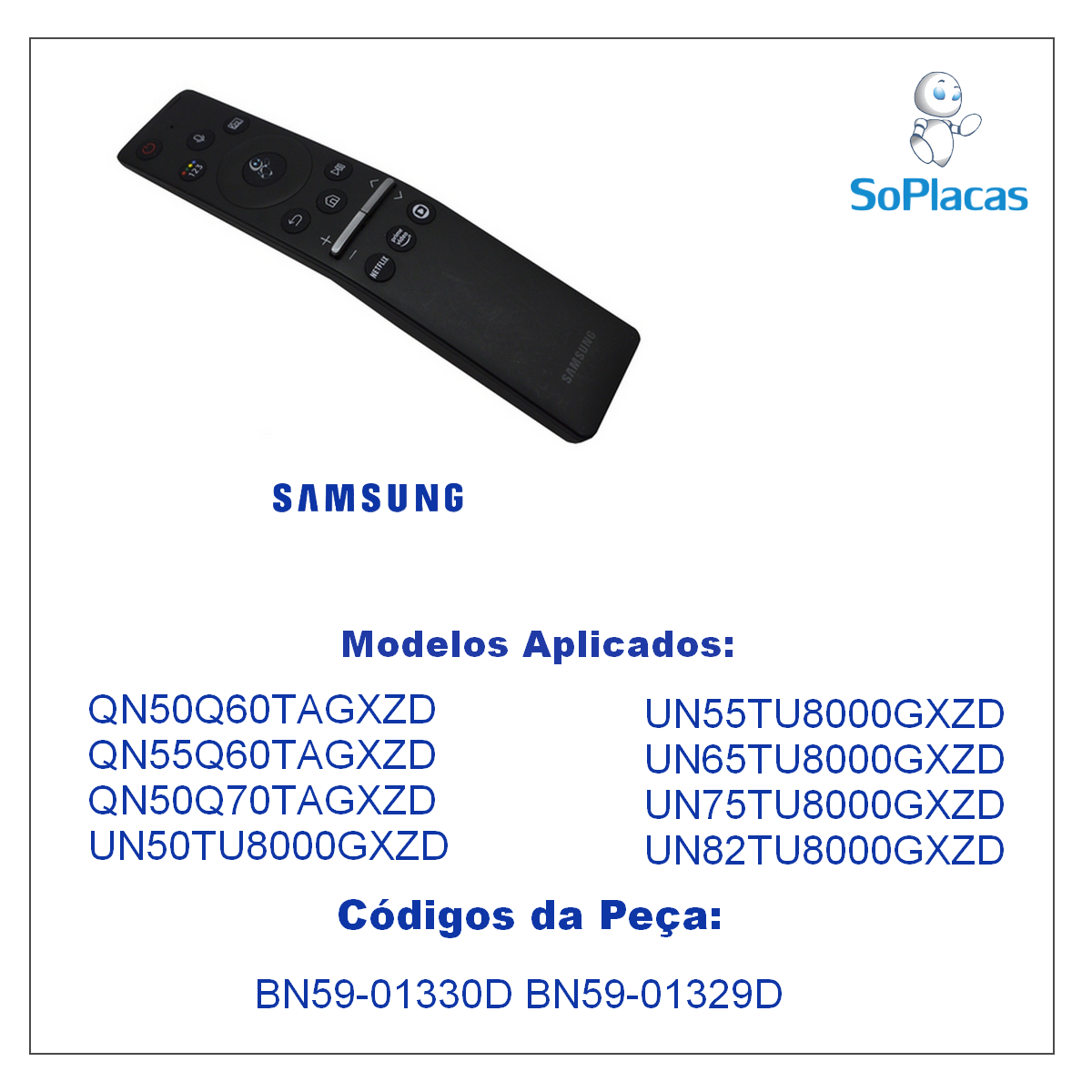 Controle Remoto Smart Samsung Comando De Voz Netflix Prime V Deo